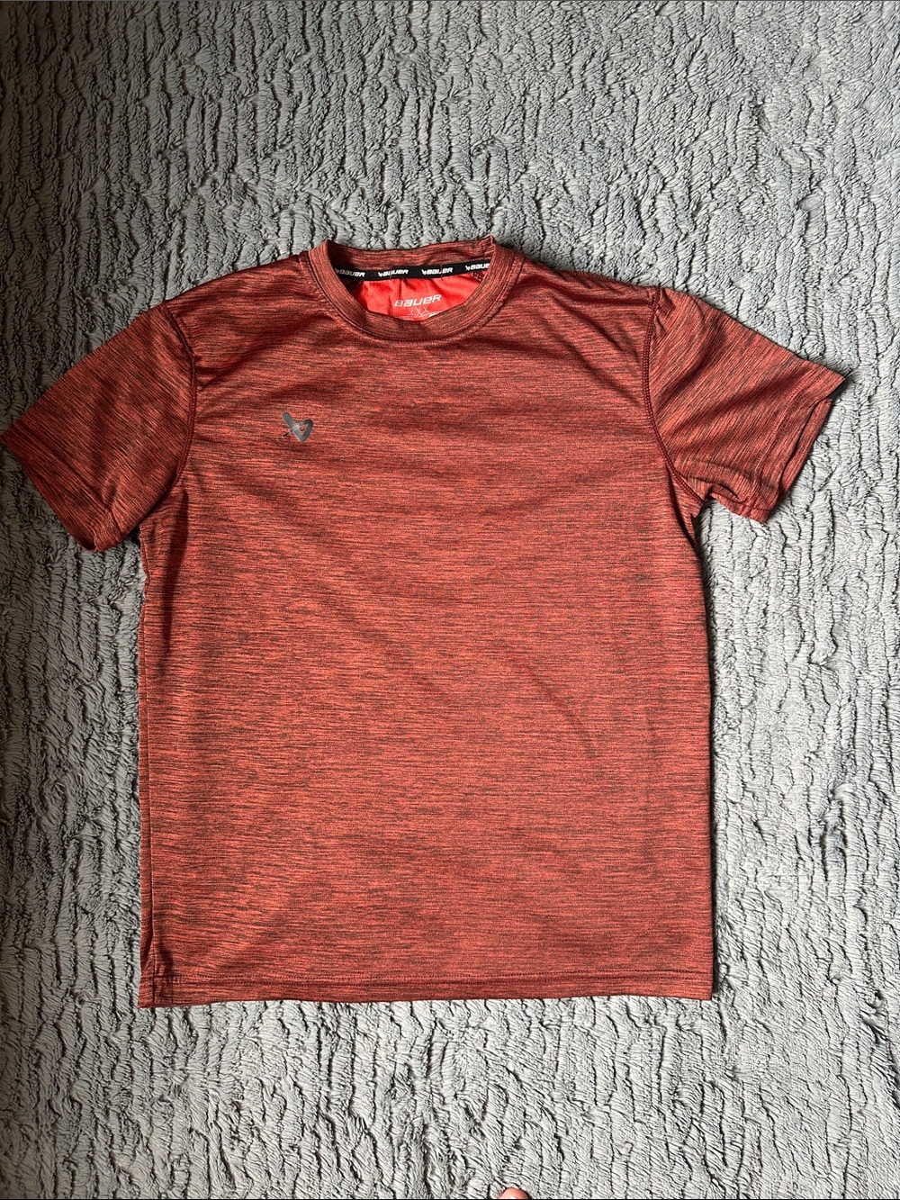 Bauer Heathered orange /black Short Sleeve drifit Tee